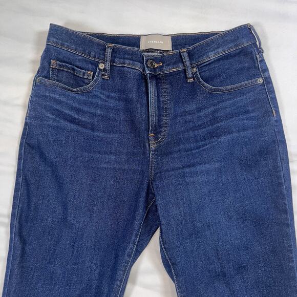 Everlane Jeans Women’s Size 31 Regular Blue Denim Mid Rise Slim Leg Raw Hem Pant - Picture 4 of 16
